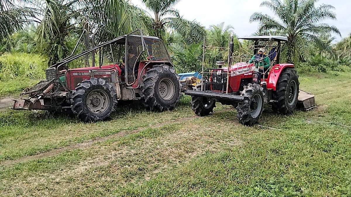 Tractores trabajando en el campo